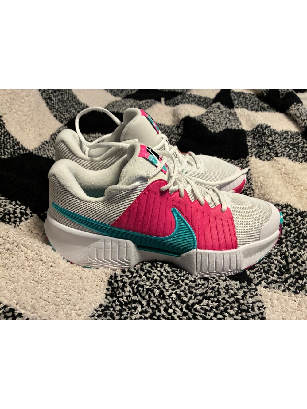 Nike Zoom Vapor Lite 2 Pickleball Court Shoes White Pink Teal Women's 10.5